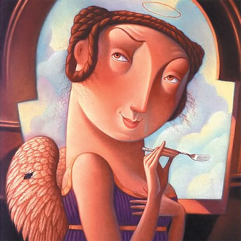The Hank's Cheesecakes angel — illustrated by Mary GrandPré