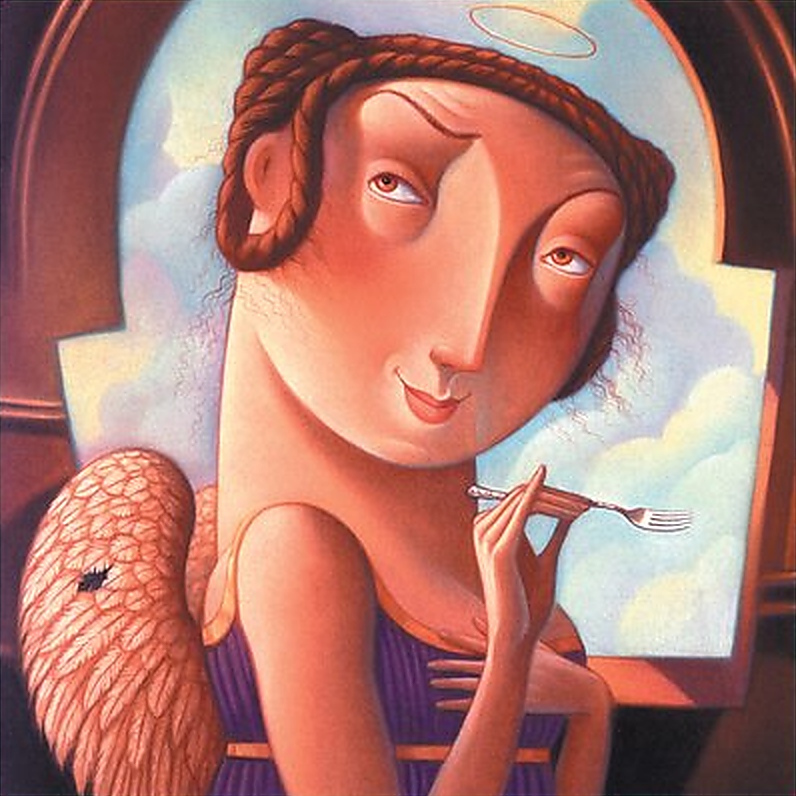 The Hank's Cheesecakes angel — illustrated by Mary GrandPré